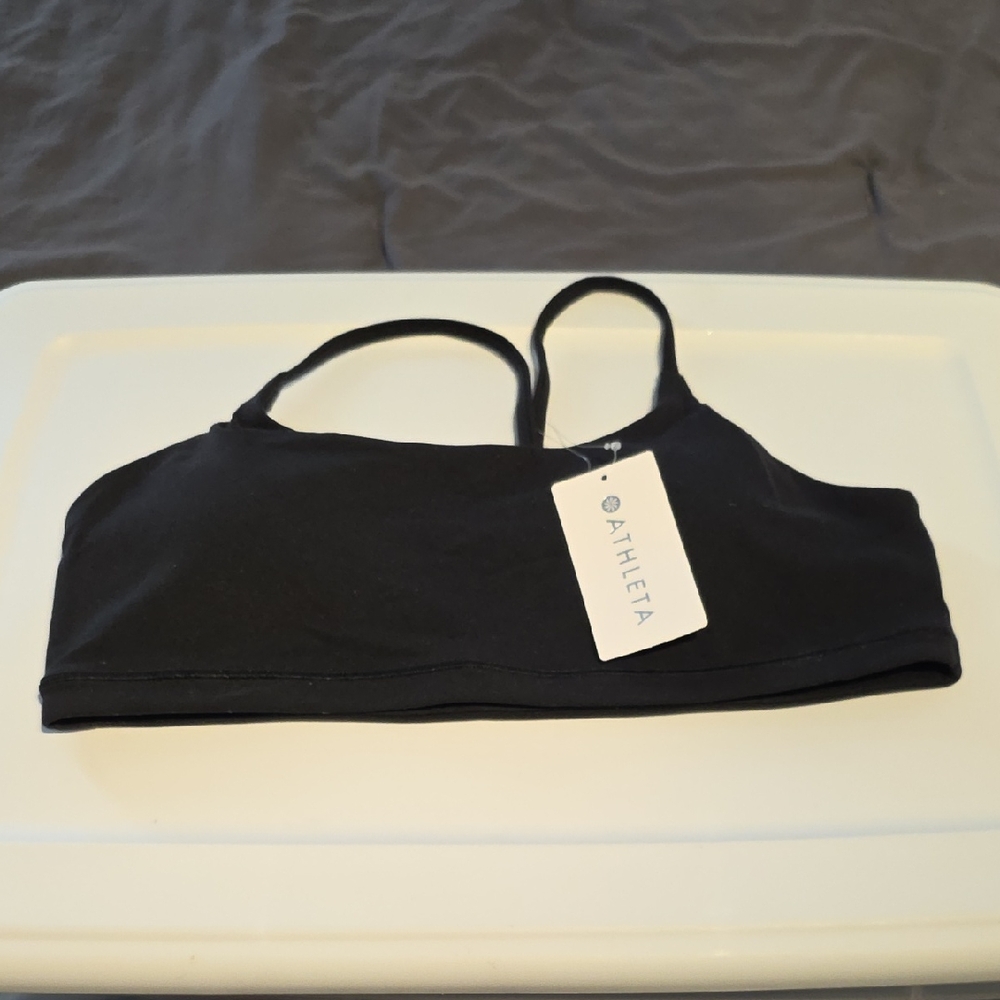 Athleta Black Transcend Scoop Sports Bra NWT